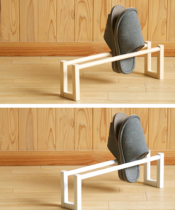 Alternative view of Wooden Shoe Rack Stand, Grey Slippers Holder, Single Row Storage Organiser | Dhan Decor by JKS
