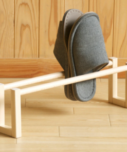 Wooden Shoe Rack Stand, Grey Slippers Holder, Single Row Storage Organiser | Dhan Decor by JKS