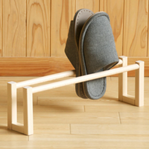 Wooden Shoe Rack Stand, Grey Slippers Holder, Single Row Storage Organiser | Dhan Decor by JKS