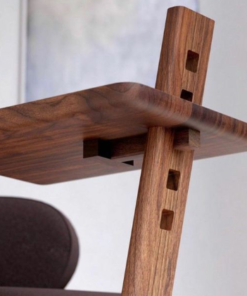 Alternative view of Modern Wooden C-Shaped Side Table, Sofa End Table with Square Top, Walnut Finish Sheesham Wood | Dhan Decor by JKS