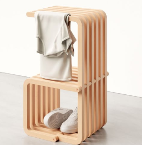 Modern Wooden Bedside Table with Storage Shelves, Headphone Hook, Sheesham Wood | Dhan Decor by JKS