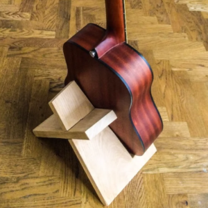Wooden Guitar Stand, Portable X-Style Design, Natural Finish | Dhan Decor by JKS