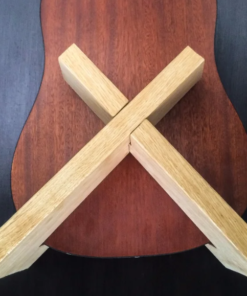 Alternative view of Wooden Guitar Stand, Portable X-Style Design, Natural Finish | Dhan Decor by JKS
