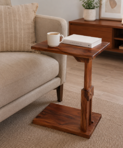 Dhan Decor / Adjustable Wooden Sofa Side Table ,Solid Wood C-Shaped End Table , Dark Walnut Couch Snack Table , Wooden Laptop & Coffee Side Stand ,Multipurpose Sofa Arm Side Table , Rustic Wooden Living Room End Table ,Handmade Sheesham Wood Side Table , Modern C-Shaped Sofa Companion Table ,Wooden Bedside & Couch Utility Table ,Premium Adjustable Accent Side Table