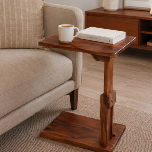 Dhan Decor / Adjustable Wooden Sofa Side Table ,Solid Wood C-Shaped End Table , Dark Walnut Couch Snack Table , Wooden Laptop & Coffee Side Stand ,Multipurpose Sofa Arm Side Table , Rustic Wooden Living Room End Table ,Handmade Sheesham Wood Side Table , Modern C-Shaped Sofa Companion Table ,Wooden Bedside & Couch Utility Table ,Premium Adjustable Accent Side Table